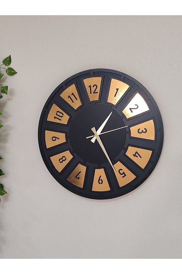 Tıme Coll. Nest Mdf Yaldız Duvar Saati Altın / Gold - 5