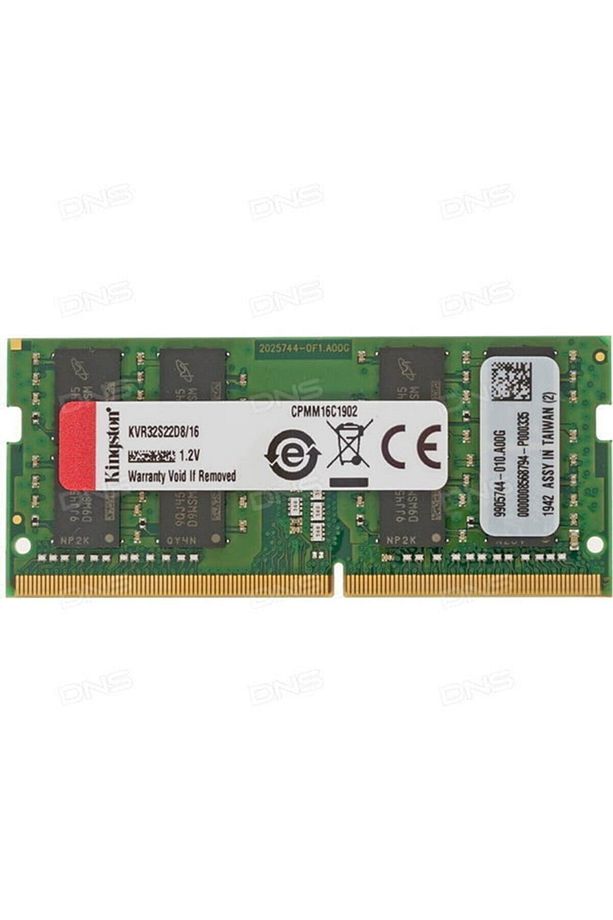 Kingston 16gb Ddr4 3200mhz Cl22 Notebook Ram Kvr32s22d8/16 - 3
