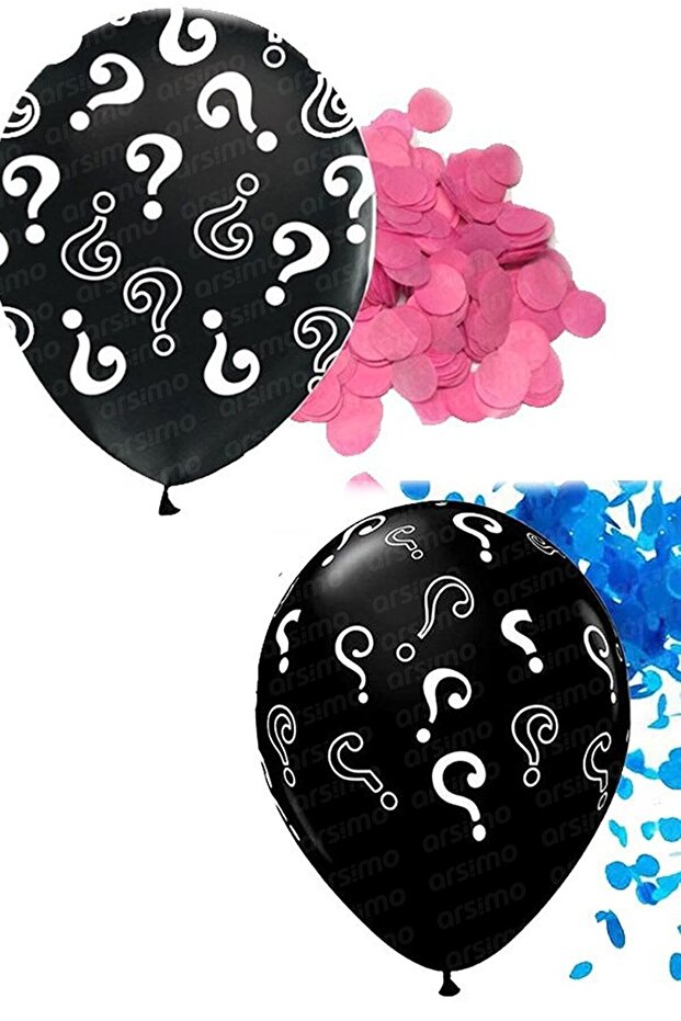Gender Reveal (Question Mark) Balloon, Gender Reveal Party Balloon with Confetti