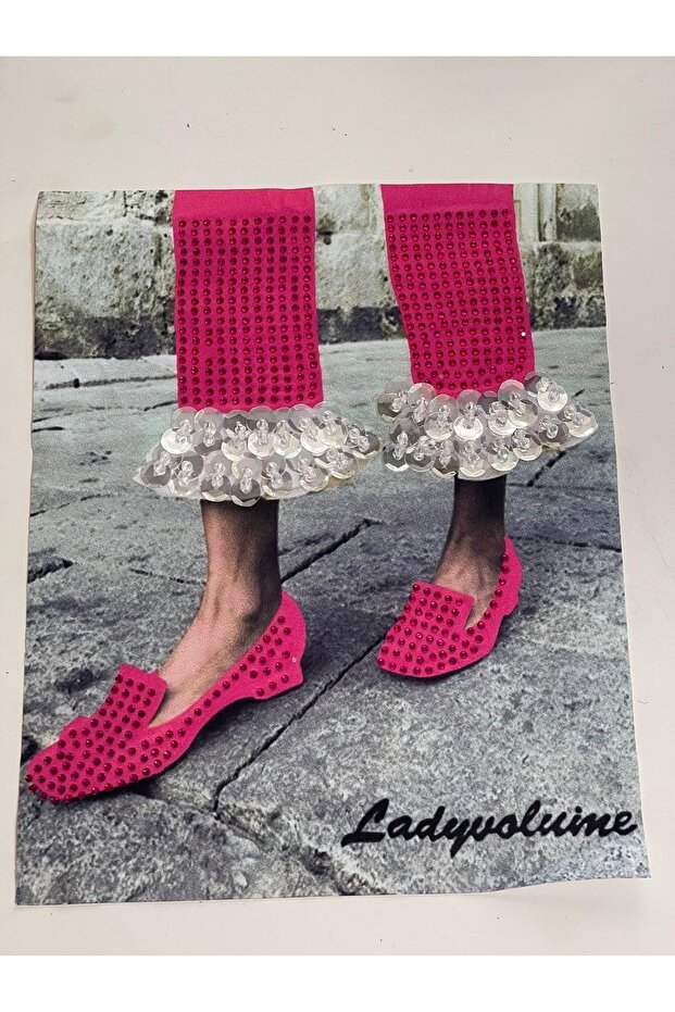 25x20 Cm Stoned and Sequined Women's Foot Applique Patch Emblem Accessory