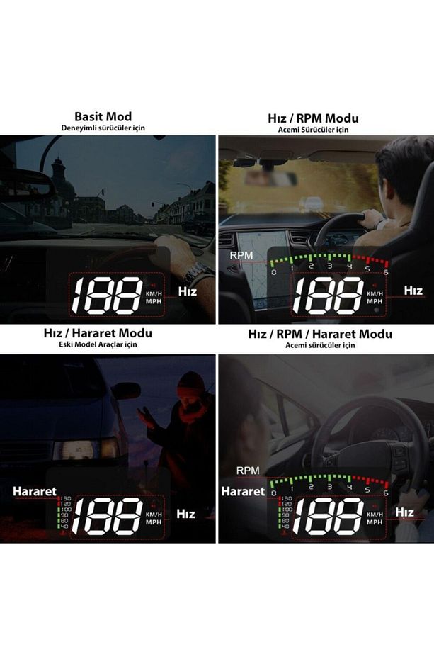 Hud Head Up Display 3.5 Inç Obd Sanal Gösterge Paneli - 4
