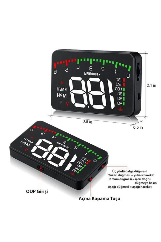 Hud Head Up Display 3.5 Inç Obd Sanal Gösterge Paneli - 5