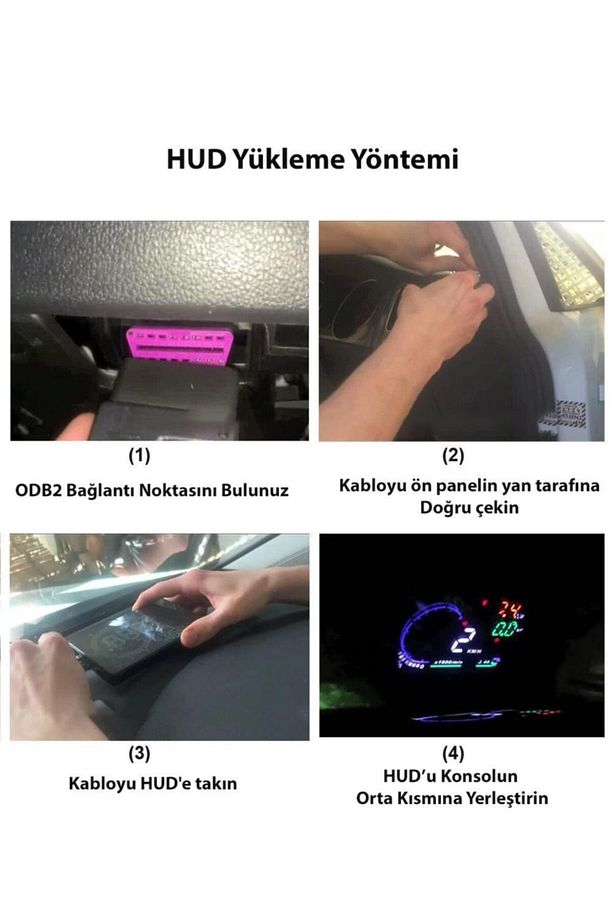 Hud Head Up Display 3.5 Inç Obd Sanal Gösterge Paneli - 8