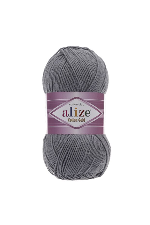 Cotton Gold 87 Dark Gray Color Cotton Hand Knitting Thread - 5 Pieces