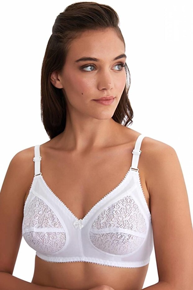 777 Women's Lace Non-wired Recovery Bra White