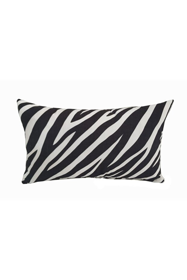 Rectangular Zebra Pattern Digital Printed Throw Pillow Cover - 1