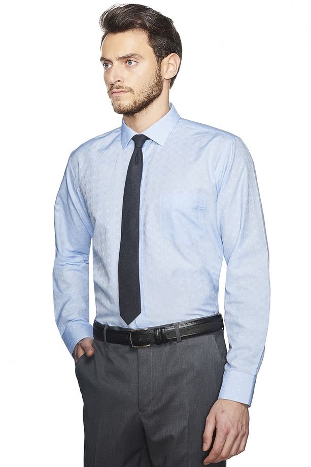 Erkek Açık Mavi Regular Fit Desenli Gömlek - 2