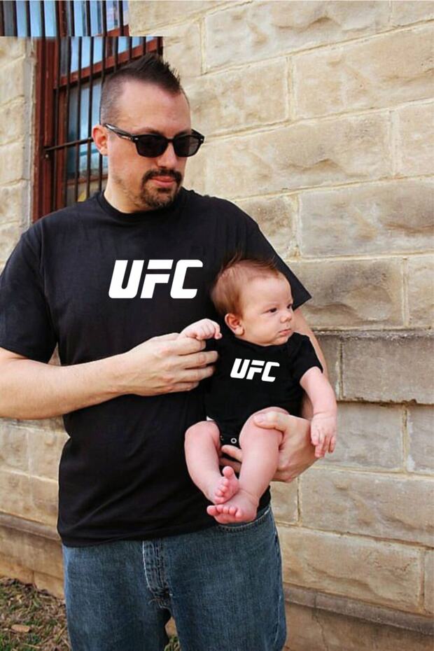 Father Son UFC Printed Combination T-Shirt Zıbın
