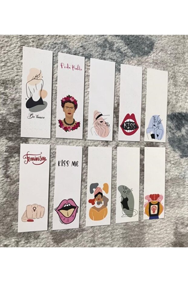 Women's Feminist Patterned 10-Piece Bookmark Set Pytkayr17