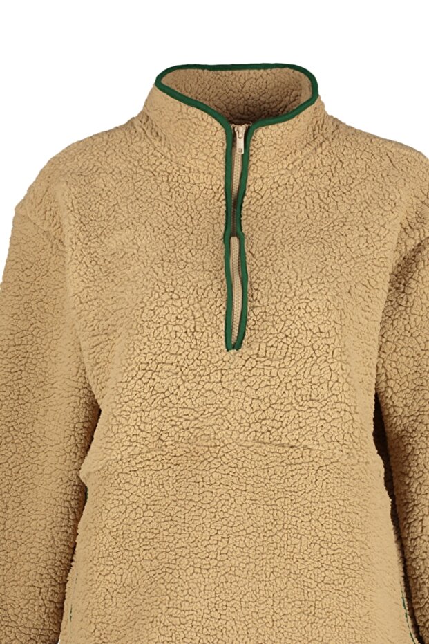 Camel Peluş Örme Spor Sweatshirt THMAW23SW00021 - 7