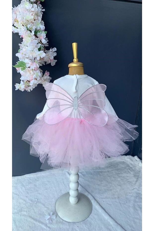 Baby Girl Birthday Party Outfit Tutu Skirt/Dress Set with Angel Wings