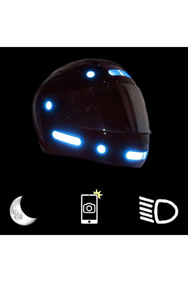 12 Adet Kask Reflektörlü Çıkartmalar - 2
