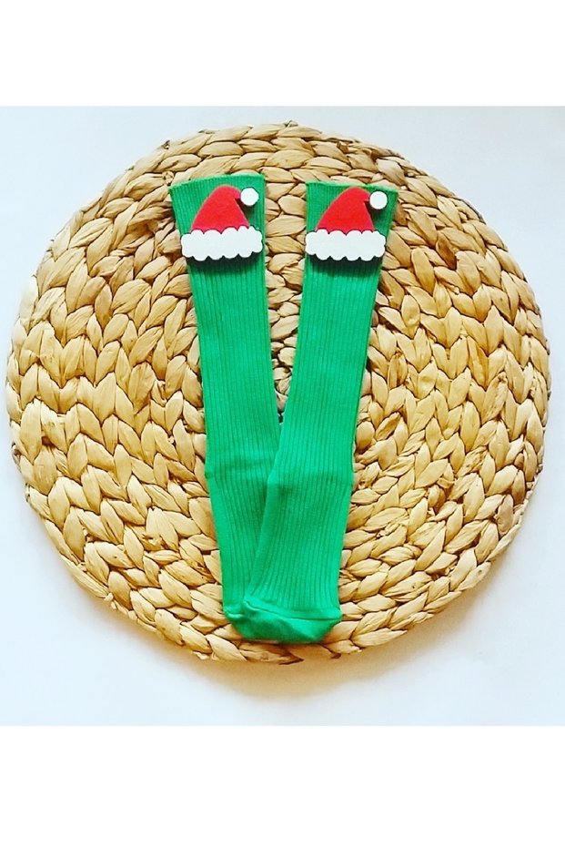 Baby Girl Boy Christmas Hat Decorated Below Knee New Year Stocking Baby Christmas Stocking