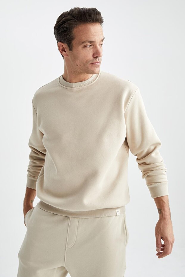 Oversize Fit Bisiklet Yaka Basic Sweatshirt - 3