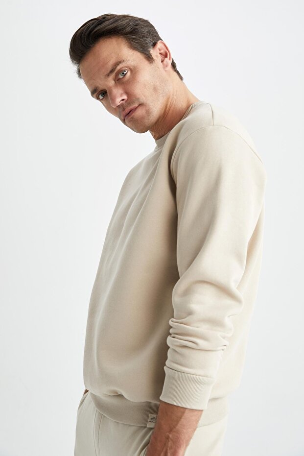 Oversize Fit Bisiklet Yaka Basic Sweatshirt - 4