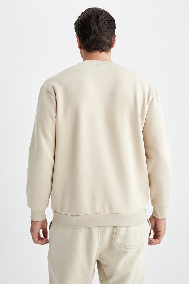 Oversize Fit Bisiklet Yaka Basic Sweatshirt - 6
