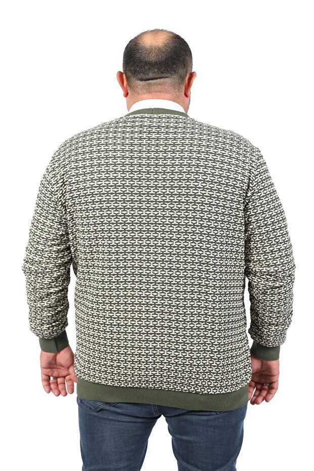 سترة صوفية بأزرار مقاس كبير 22801 - 4