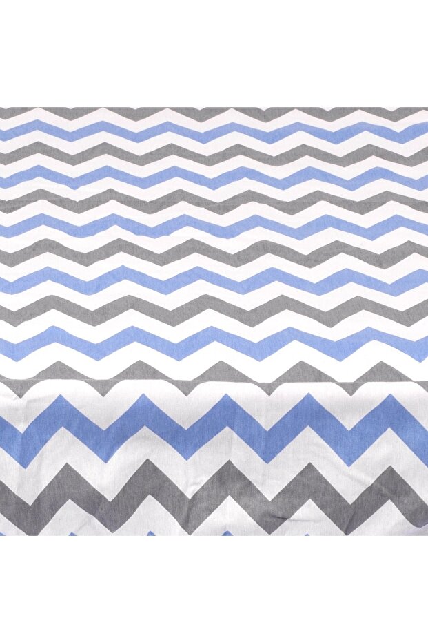 Baby Meva Blue Zigzag Fitted Baby Bedsheet