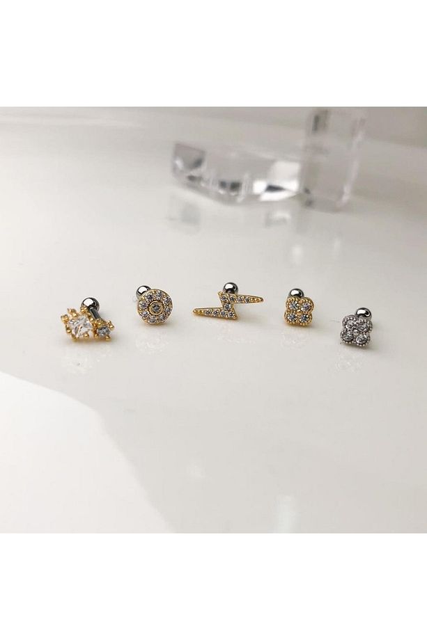 Çelik Kıkırdak Helix Tragus Piercing (5 Adet ) - 1