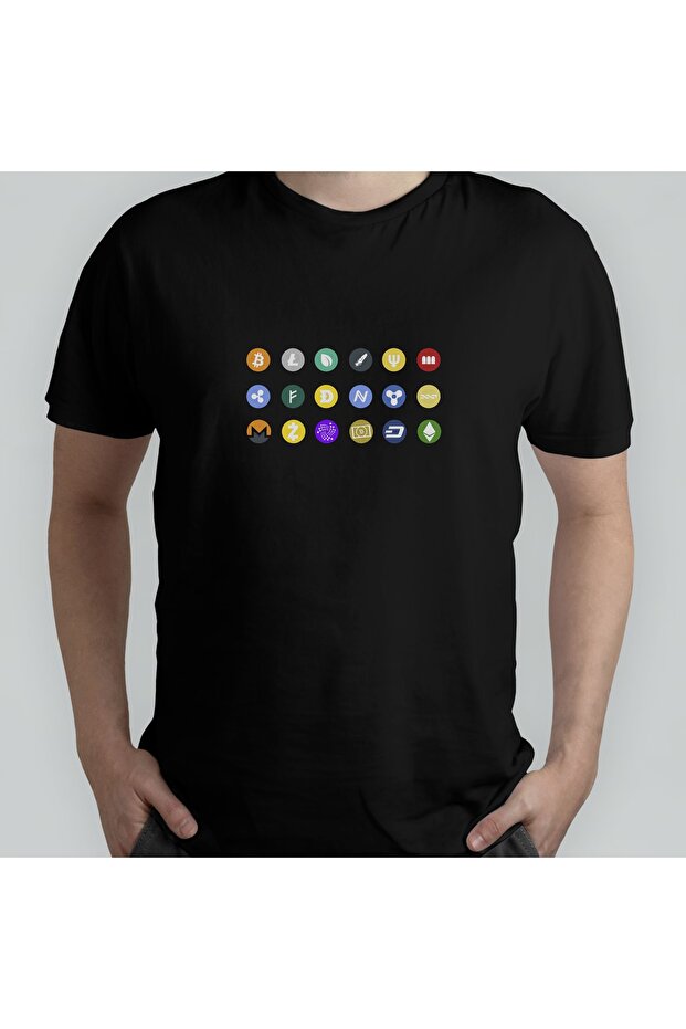 Criptovalută / Criptovalută 100% bumbac Model de tricou cu decolteu - 4 - 1