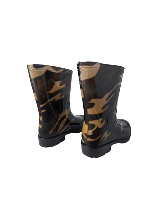 Boy's Camouflage Patterned Furless Rain Boots - 3