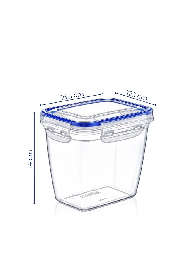 Set of 3 1575 Ml Deep Rectangular Storage Container with Gasket - 5