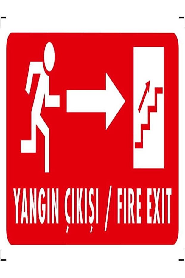 Fire Exit/Fire Exit (Right up) Warning/Warning Sign 12/25 Decote (Photolumen)