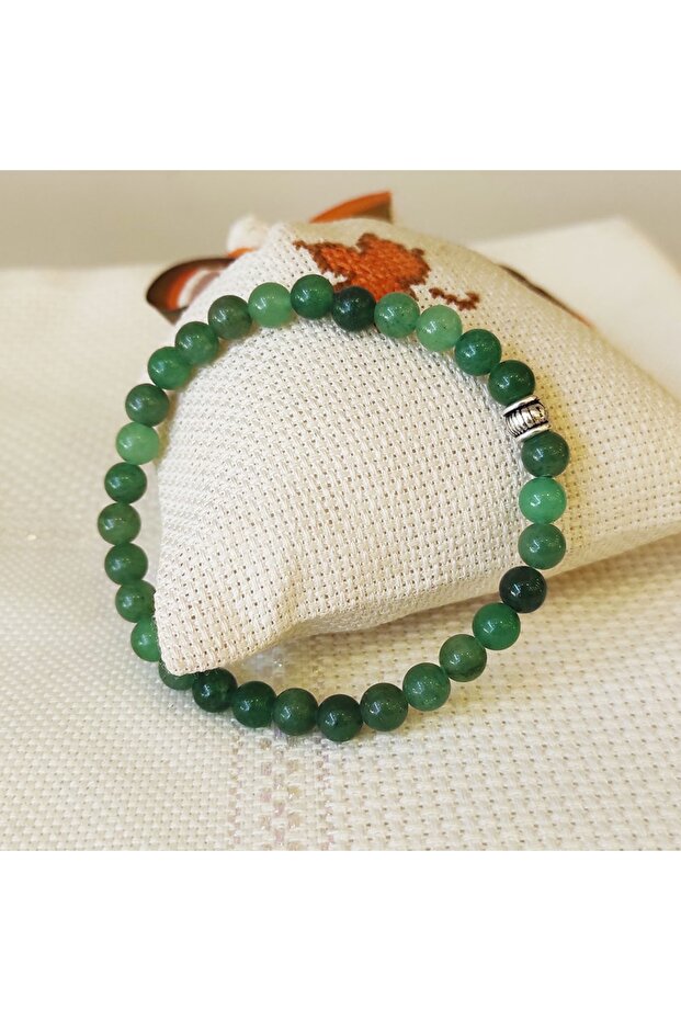6 Mm Sphere Cut Green Aventurine Stone Natural Stone Bracelet