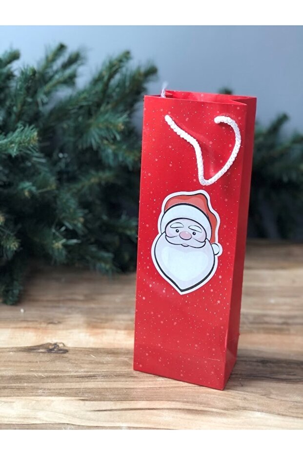 2 2 Pieces Santa Claus Printed Drawstring Christmas New Year Cardboard Gift Bag 2 Pieces 12X35X8