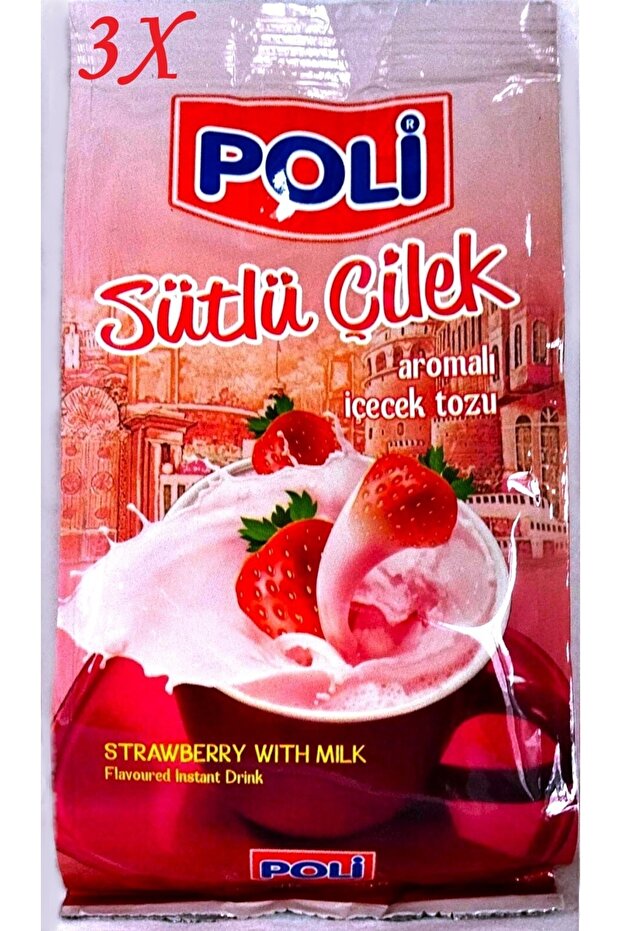 Sütlü Çilek Aromalı Içecek Tozu 3 Adet X 250 Gram - 2