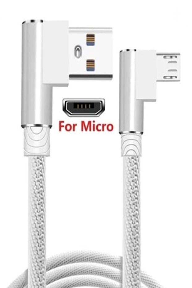A6 Şarj Adaptörü 4 Port + J11 Micro Usb 90 Derece Şarj Kablosu -1mt - 4