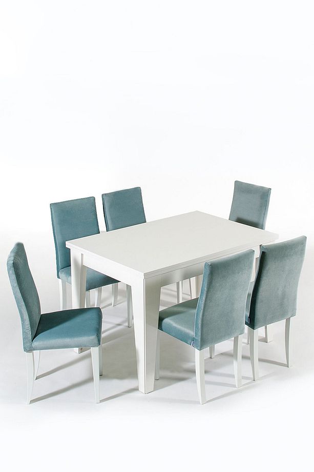 Bianco 6 Sandalye 1 Açılır Masa Yemek Masası Takımı 6 Kişilik - Aytaşı - 1