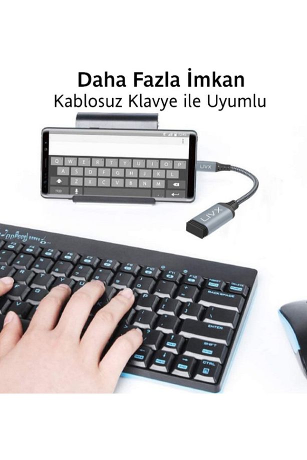 Usb 3.0 To Type-c Çevirici Dönüştürücü 60w 15 Cm Kablolu Otg Adaptör Gri Ottca-01 - 4