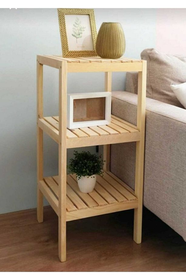 Mobilya Ahşap Üç Raflı Organizer - 1