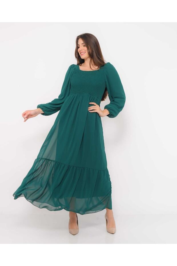 Şifon Gipeli Elbise - 3