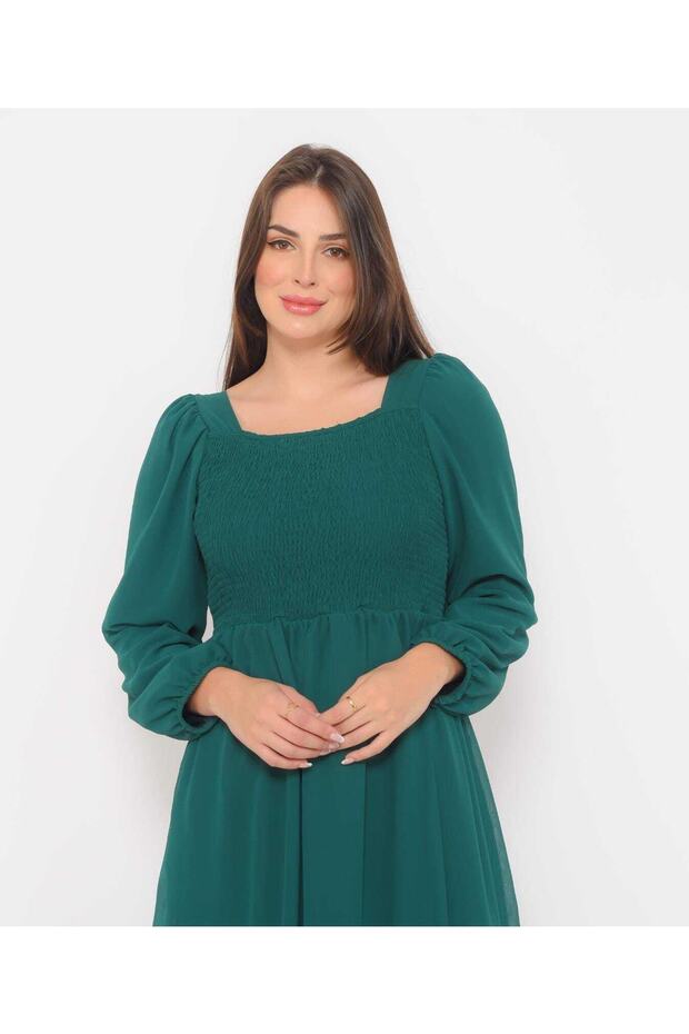 Şifon Gipeli Elbise - 6