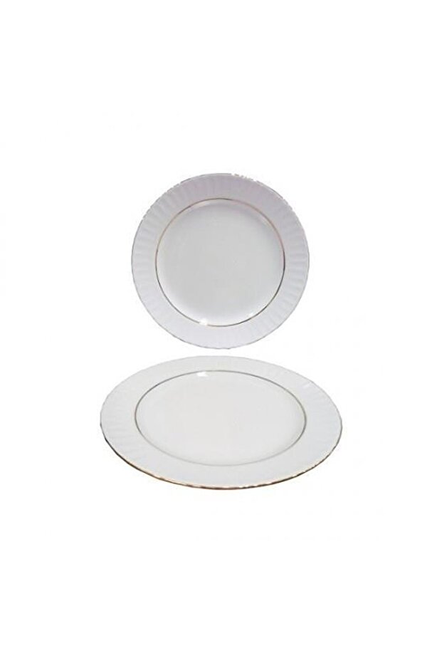 Sedef 25cm Düz Tabak Yaldızlı 6 Adet - 2