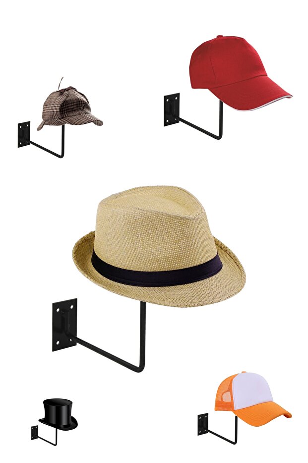 10 Adet Duvara Monte Şapka Standı - 3