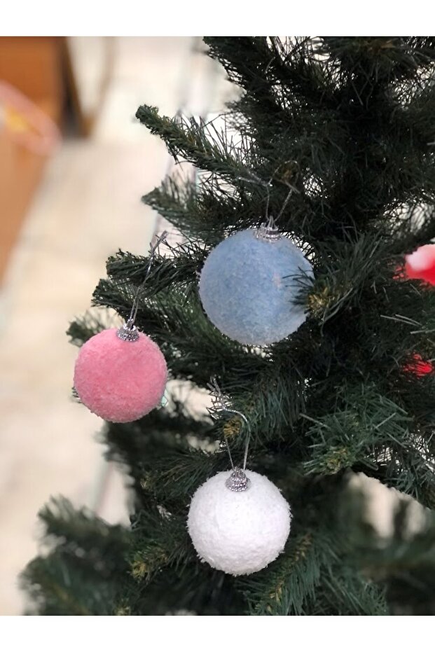 6 Pieces Cici Ball Christmas Pine Tree Ornament Decor Decoration Set