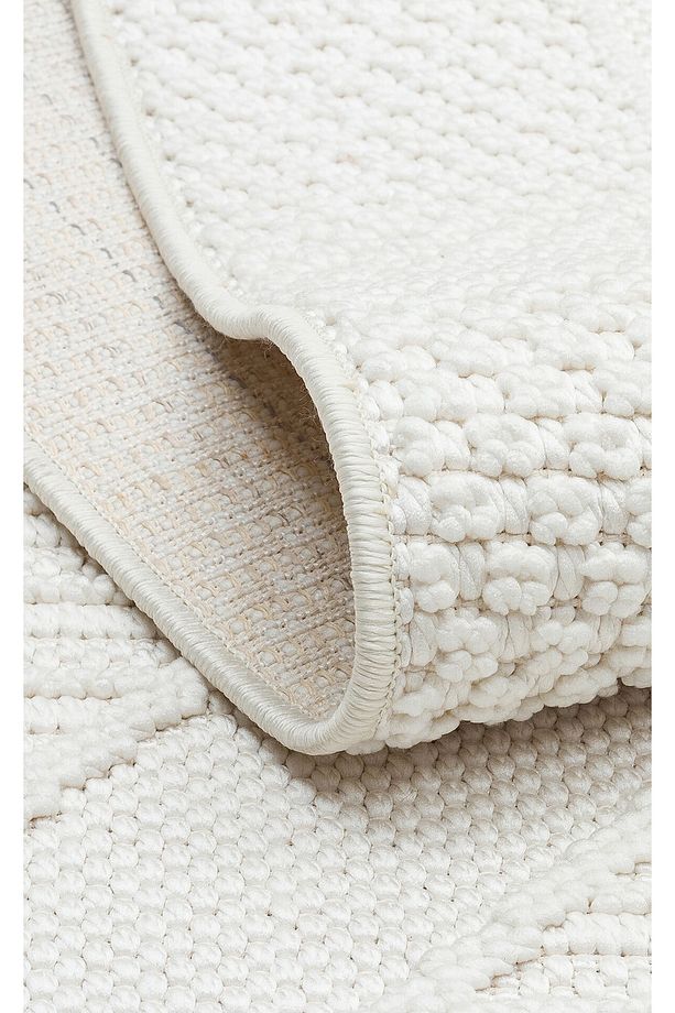 Motto Mot 06 White Yumuşak Tuşeli Örgü Dokuma Modern Makine Halısı - 6