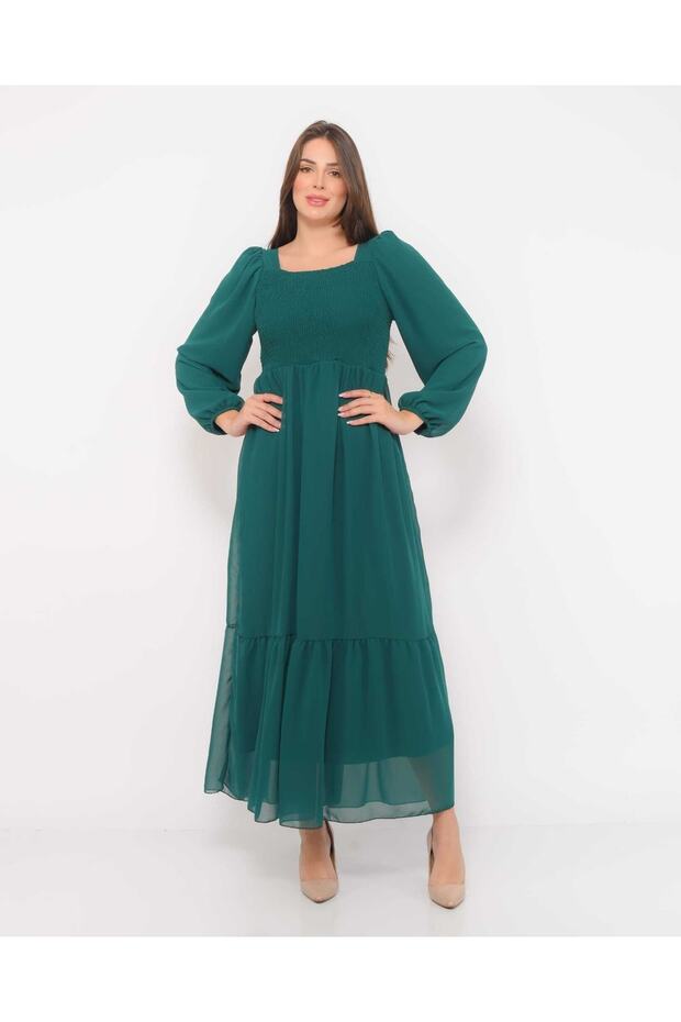 Şifon Gipeli Elbise - 1