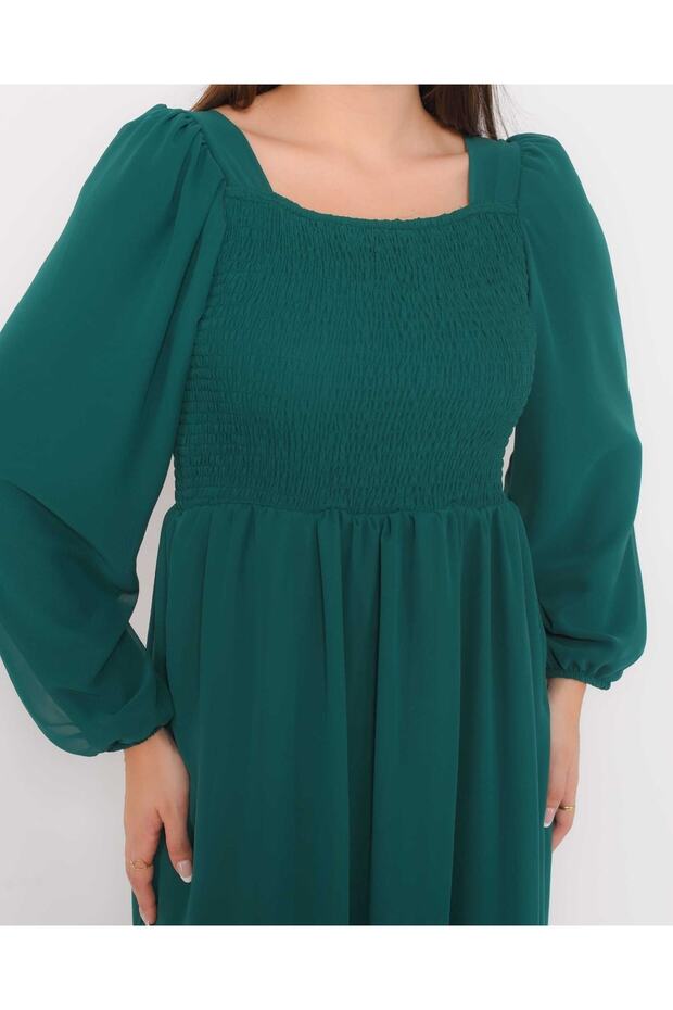 Şifon Gipeli Elbise - 5