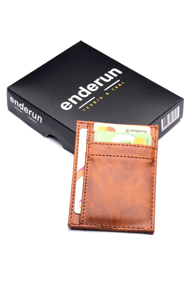 Taba/kahverengi Kartlık Cüzdan Unisex Kağıt Para Bölmeli - 8