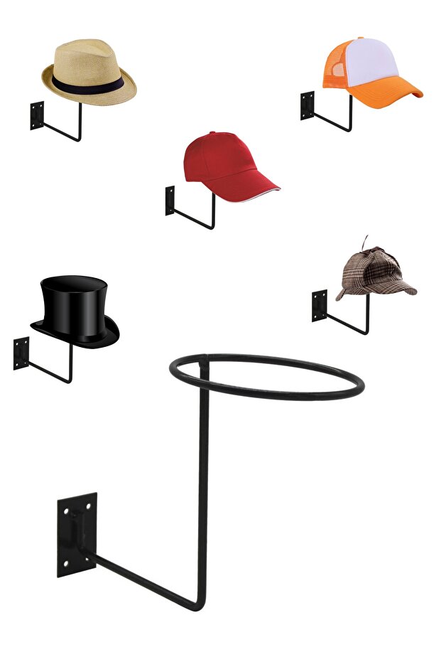 10 Adet Duvara Monte Şapka Standı - 1