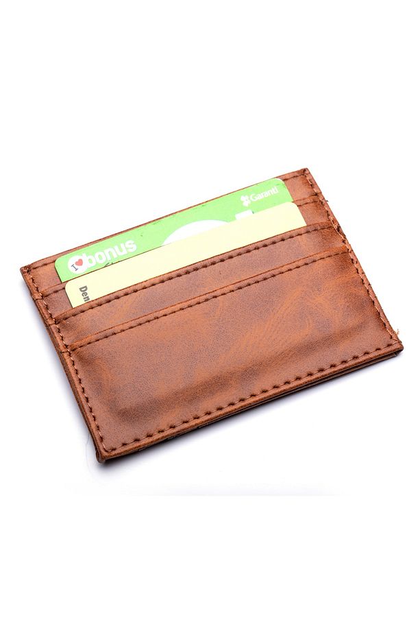 Taba/kahverengi Kartlık Cüzdan Unisex Kağıt Para Bölmeli - 6