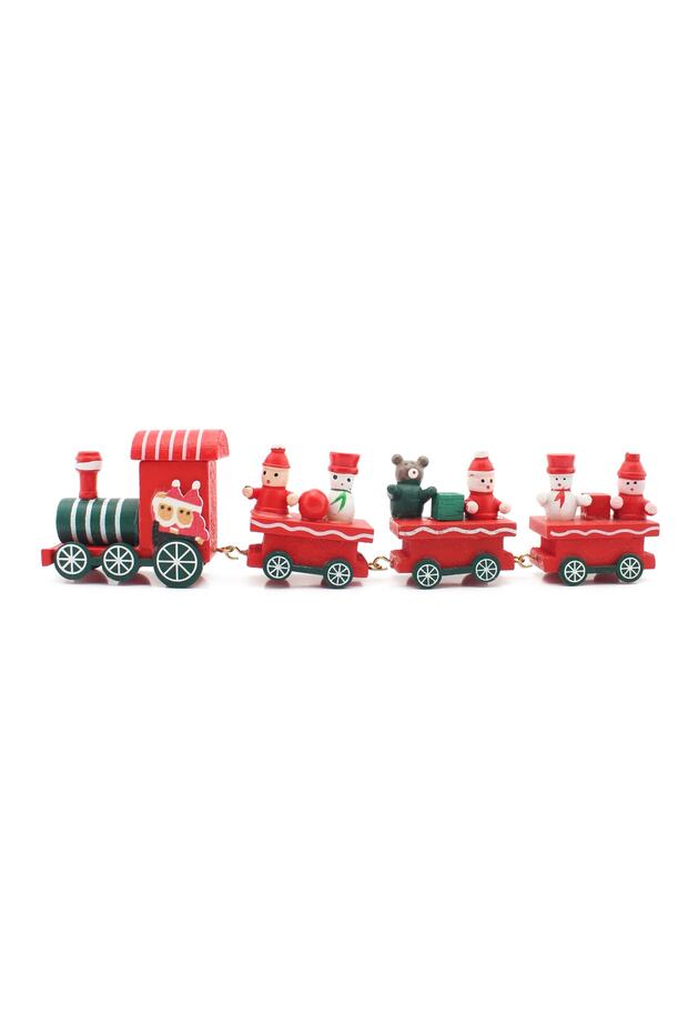 22cm Christmas Themed 4 Piece Wooden Train Handmade! Imported product! Limited edition!