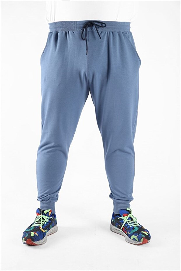بنطال رياضي أساسي مقاس كبير من الليكرا 11516 أزرق