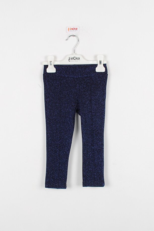 Girl's Glitter Fabric Cobalt Blue Tights