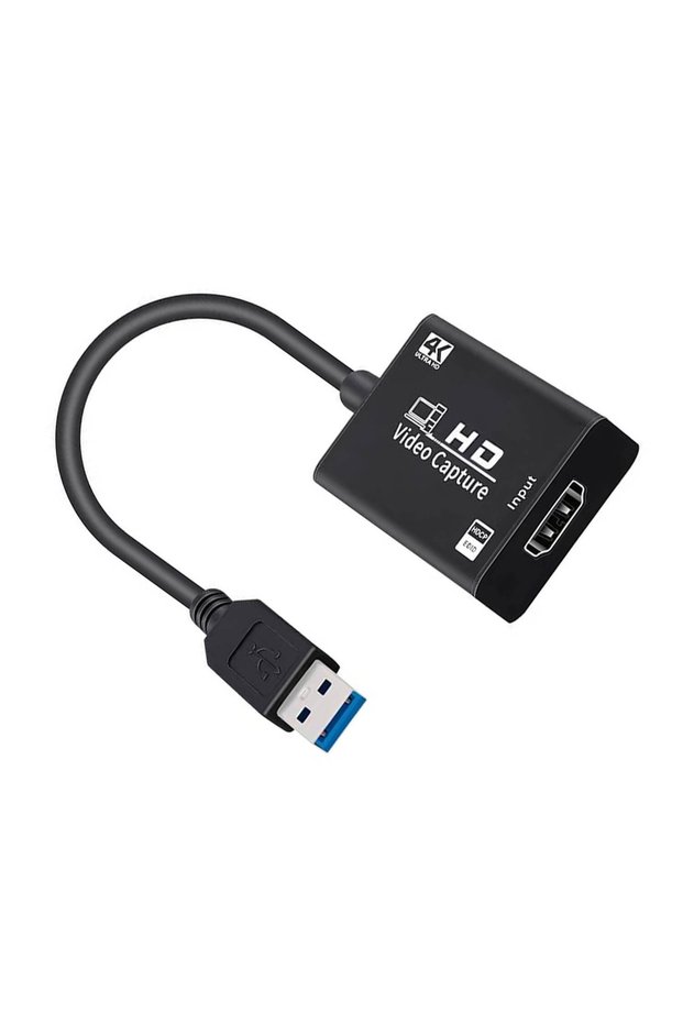 4K Hd Video Capture Cable, USB HDMI Adapter Converter Black