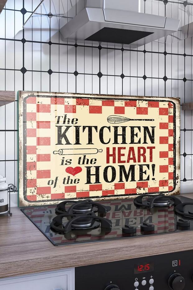 واقي خلفي للموقد منقوش من My Kitchen مقاس 60x52 سم